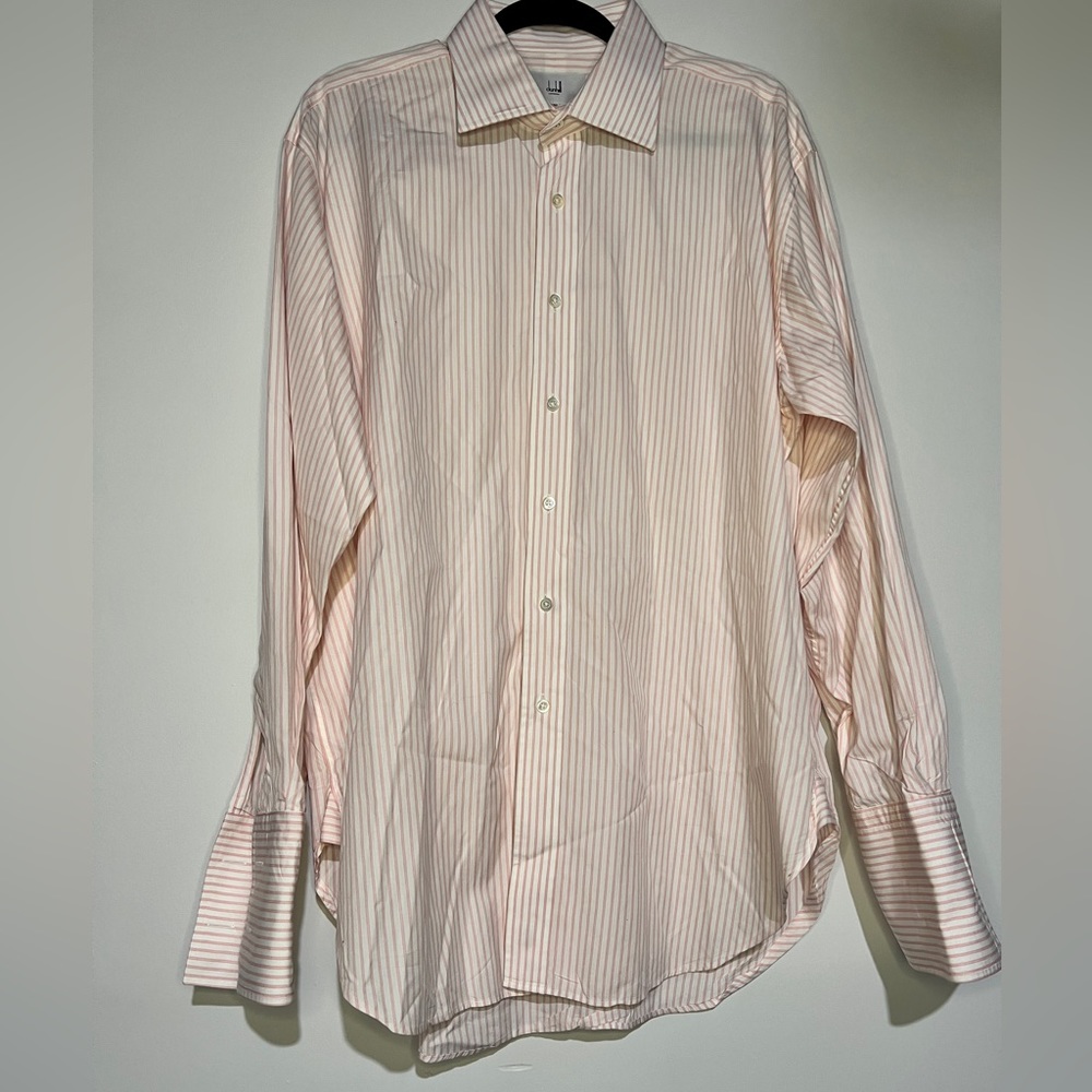 Dunhill London Pink and White Stripe Button up Shirt